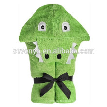 Alligator-Soft Baby 100% algodón orgánico para baño, playa, piscina, bebé y niño toalla con capucha, toalla animal lindo